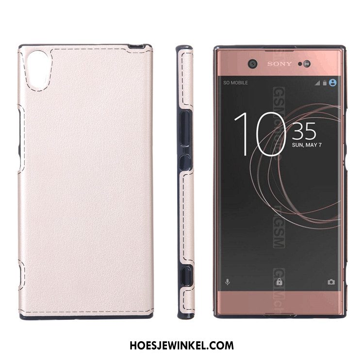 Sony Xperia Xa1 Ultra Hoesje Geel Bescherming Leer, Sony Xperia Xa1 Ultra Hoesje Mobiele Telefoon Zacht