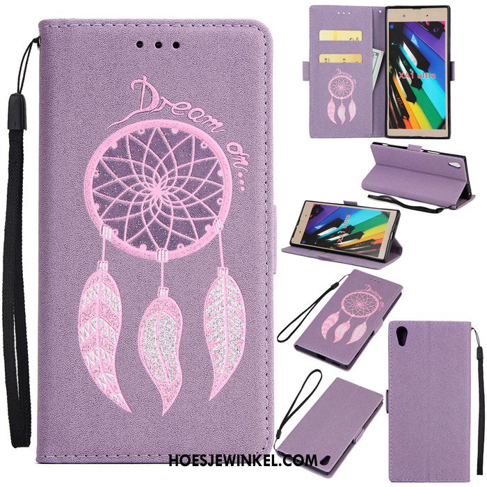 Sony Xperia Xa1 Ultra Hoesje Leren Etui Bescherming Hoes, Sony Xperia Xa1 Ultra Hoesje Clamshell Rood