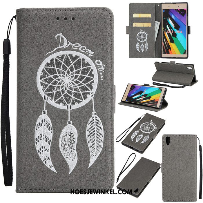 Sony Xperia Xa1 Ultra Hoesje Leren Etui Bescherming Hoes, Sony Xperia Xa1 Ultra Hoesje Clamshell Rood