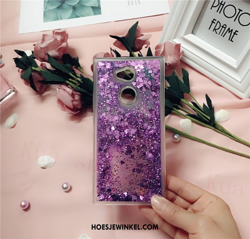 Sony Xperia Xa2 Hoesje Drijfzand Hoes Anti-fall, Sony Xperia Xa2 Hoesje Purper Trend