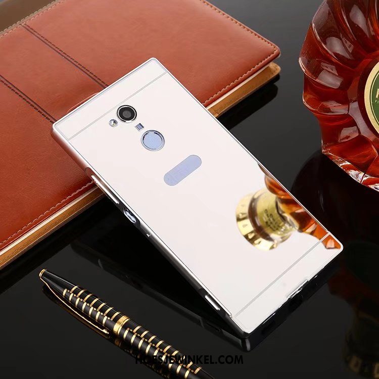 Sony Xperia Xa2 Ultra Hoesje Anti-fall Spiegel Bescherming, Sony Xperia Xa2 Ultra Hoesje Roze Omlijsting