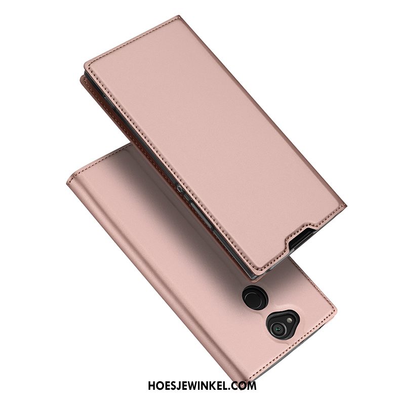 Sony Xperia Xa2 Ultra Hoesje Leren Etui Goud Anti-fall, Sony Xperia Xa2 Ultra Hoesje Kaart Hoes