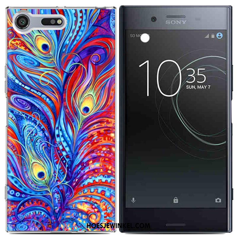 Sony Xperia Xz Premium Hoesje Scheppend Geschilderd Siliconenhoesje, Sony Xperia Xz Premium Hoesje Zwart Mobiele Telefoon Beige