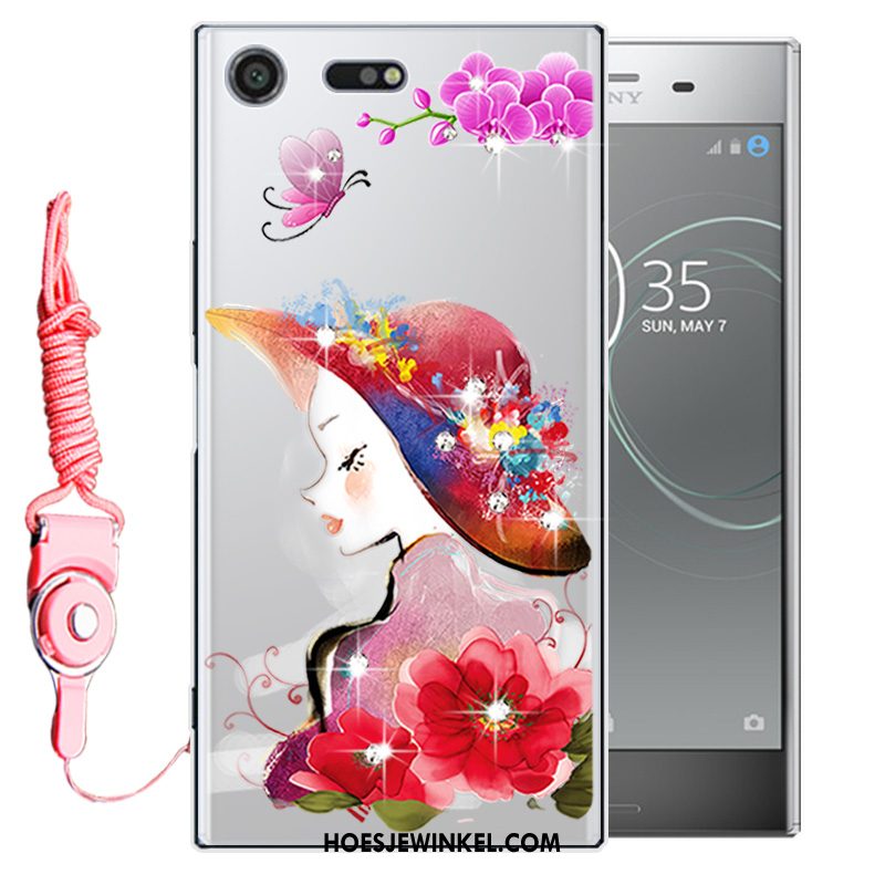 Sony Xperia Xz1 Compact Hoesje Bescherming Anti-fall Mobiele Telefoon, Sony Xperia Xz1 Compact Hoesje Roze Zacht