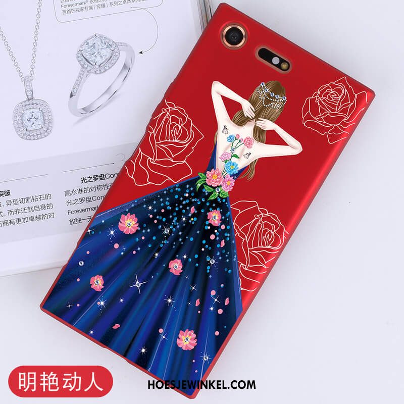 Sony Xperia Xz1 Compact Hoesje Bescherming Hard Anti-fall, Sony Xperia Xz1 Compact Hoesje Hoes Rood