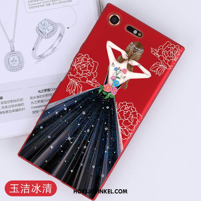 Sony Xperia Xz1 Compact Hoesje Bescherming Hard Anti-fall, Sony Xperia Xz1 Compact Hoesje Hoes Rood