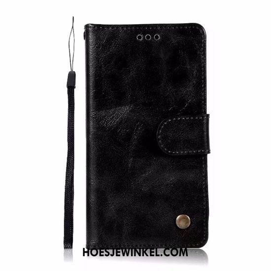 Sony Xperia Xz1 Compact Hoesje Hoes Leren Etui Mobiele Telefoon, Sony Xperia Xz1 Compact Hoesje Vintage Zwart