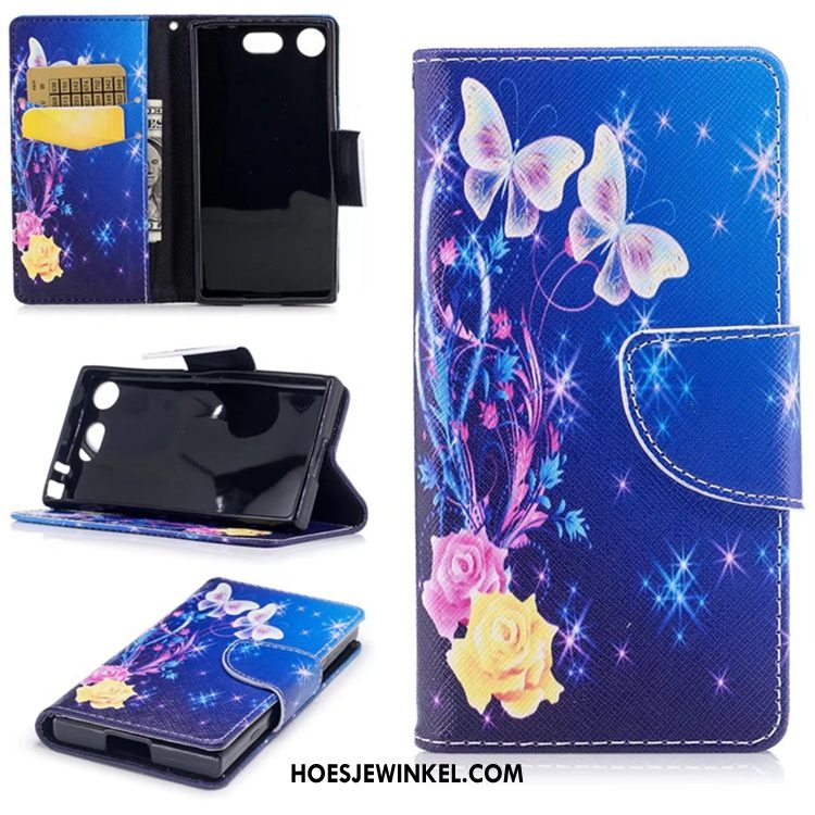 Sony Xperia Xz1 Compact Hoesje Mobiele Telefoon Anti-fall Bescherming, Sony Xperia Xz1 Compact Hoesje Zacht Donkerblauw