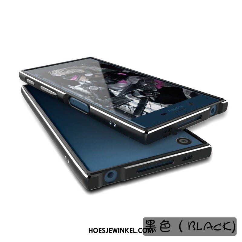 Sony Xperia Xz1 Compact Hoesje Omlijsting Trend Bescherming, Sony Xperia Xz1 Compact Hoesje Twee Kleuren Metaal