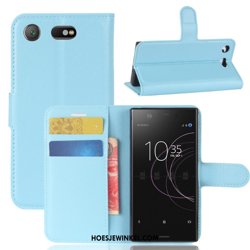 Sony Xperia Xz1 Compact Hoesje Ondersteuning Folio Kaart, Sony Xperia Xz1 Compact Hoesje Hoes Mobiele Telefoon Braun