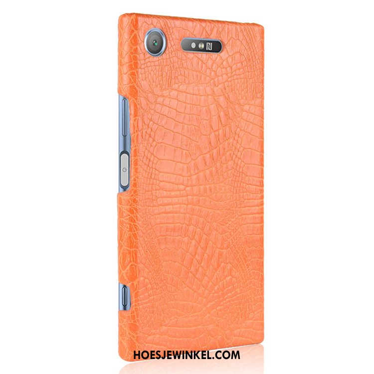 Sony Xperia Xz1 Hoesje Hoes Hard Leer, Sony Xperia Xz1 Hoesje Mobiele Telefoon Vintage Braun