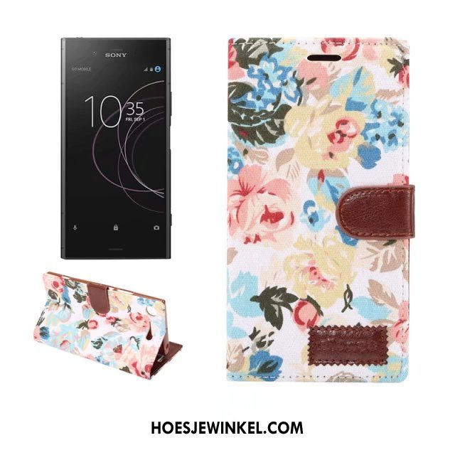 Sony Xperia Xz1 Hoesje Hoes Portemonnee Blauw, Sony Xperia Xz1 Hoesje Leren Etui Mobiele Telefoon