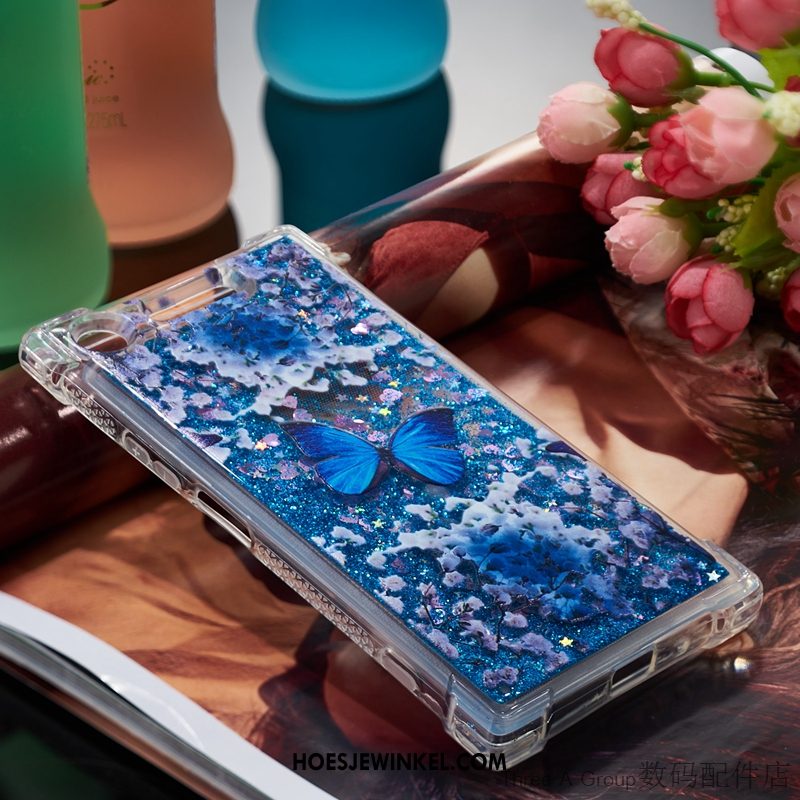 Sony Xperia Xz1 Hoesje Zacht Bescherming Blauw, Sony Xperia Xz1 Hoesje Siliconen Trend