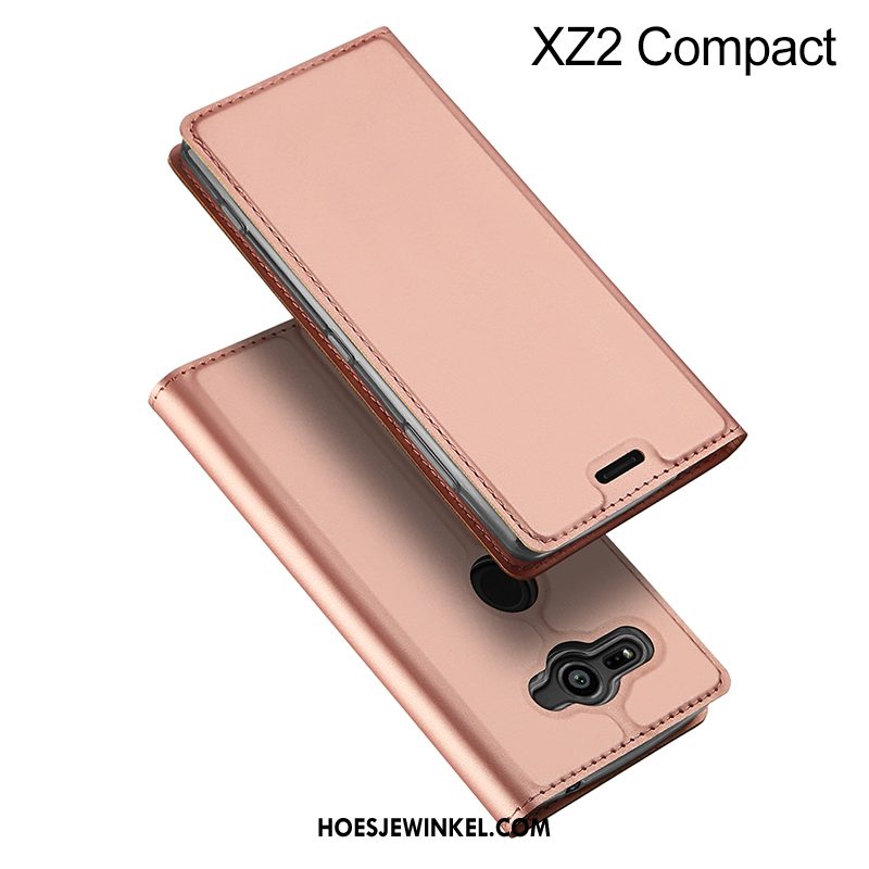 Sony Xperia Xz2 Compact Hoesje Anti-fall Kaart Hemming, Sony Xperia Xz2 Compact Hoesje Goud Mobiele Telefoon
