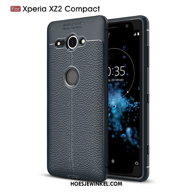 Sony Xperia Xz2 Compact Hoesje Anti-fall Mobiele Telefoon Patroon, Sony Xperia Xz2 Compact Hoesje Bescherming Zwart