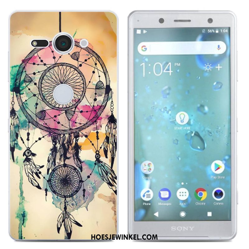 Sony Xperia Xz2 Compact Hoesje Mobiele Telefoon Scheppend Hoes, Sony Xperia Xz2 Compact Hoesje Siliconen Blauw