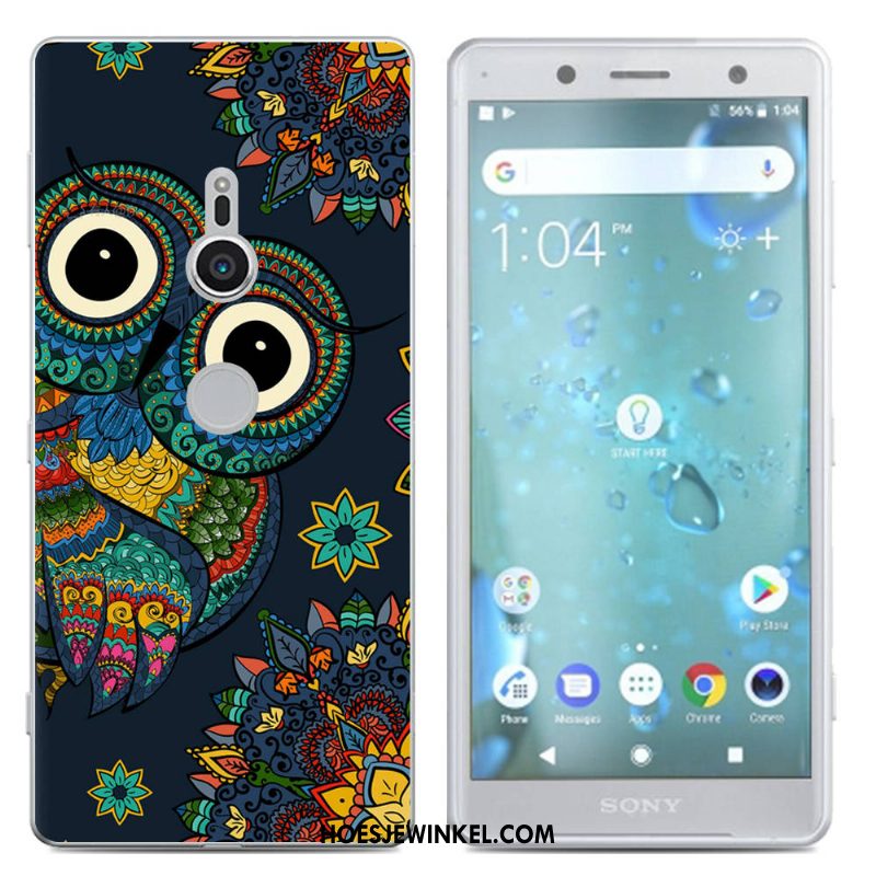 Sony Xperia Xz2 Hoesje Hoes Siliconenhoesje Grijs, Sony Xperia Xz2 Hoesje Spotprent Persoonlijk