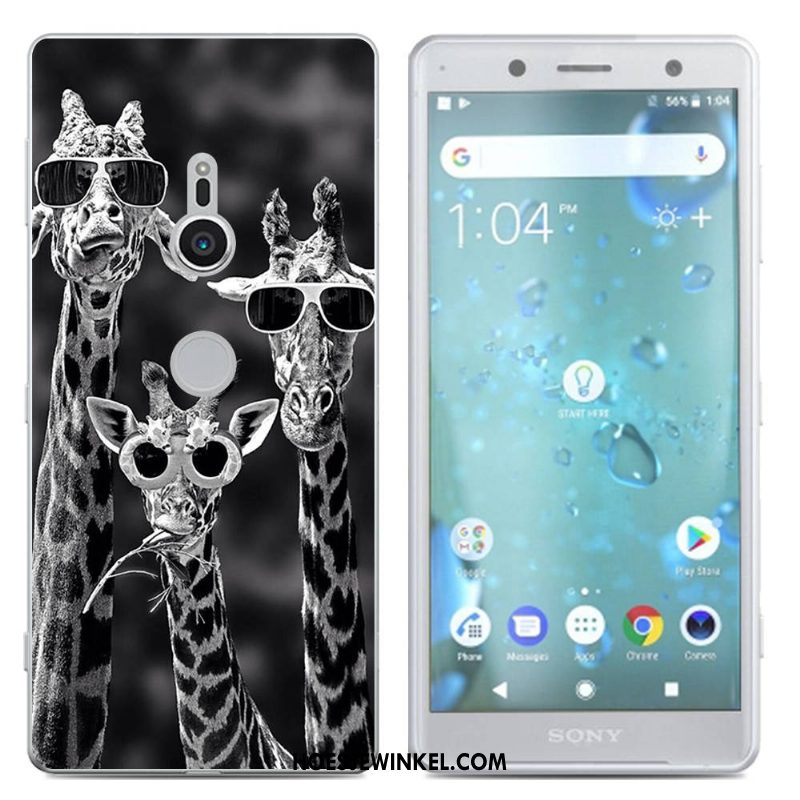 Sony Xperia Xz2 Hoesje Hoes Siliconenhoesje Grijs, Sony Xperia Xz2 Hoesje Spotprent Persoonlijk