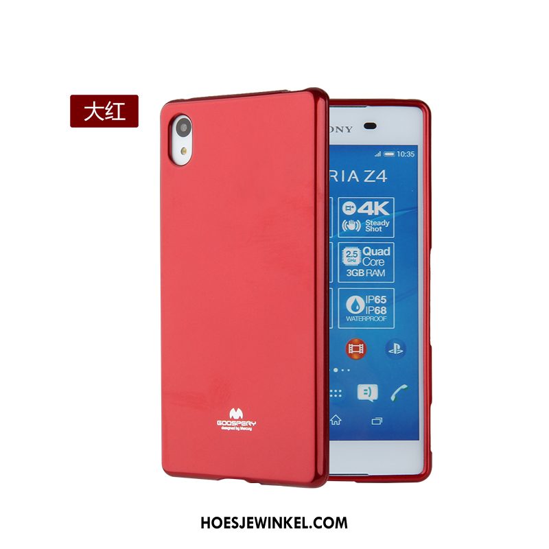 Sony Xperia Z3+ Hoesje Geel Leren Etui Trend, Sony Xperia Z3+ Hoesje Mobiele Telefoon Bescherming