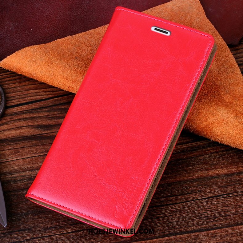 Sony Xperia Z3+ Hoesje Hoes Mobiele Telefoon Leren Etui, Sony Xperia Z3+ Hoesje Rood Diepe Kleur