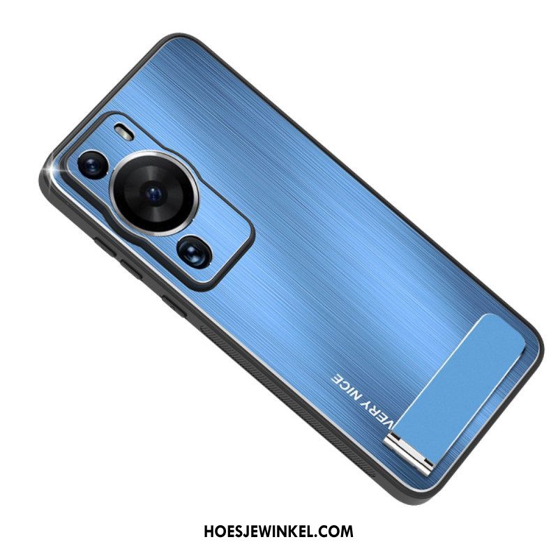Telefoonhoesje voor Huawei P60 Pro Geborsteld Aluminium Met Steun