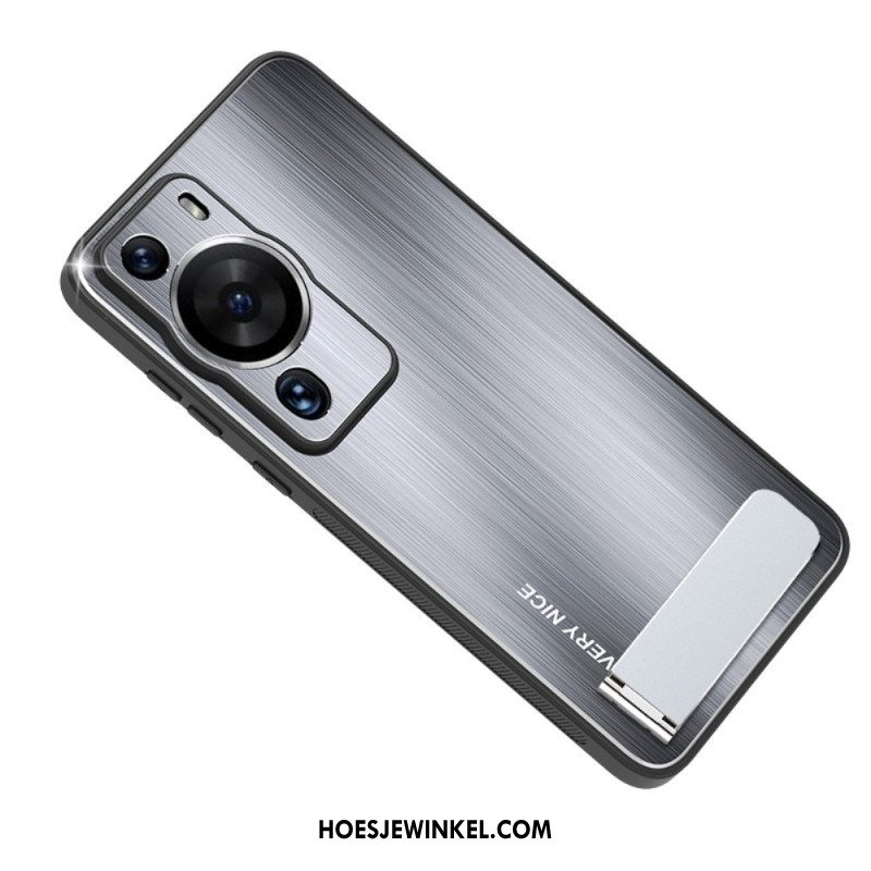 Telefoonhoesje voor Huawei P60 Pro Geborsteld Aluminium Met Steun