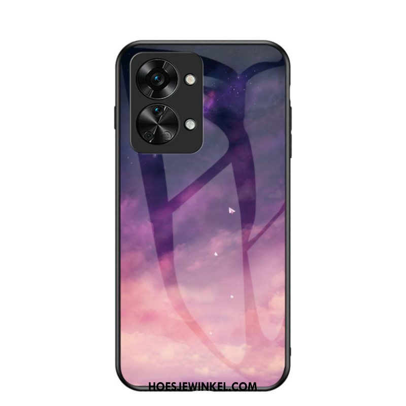 Telefoonhoesje voor OnePlus Nord 2T 5G Patroon Van Gehard Glas