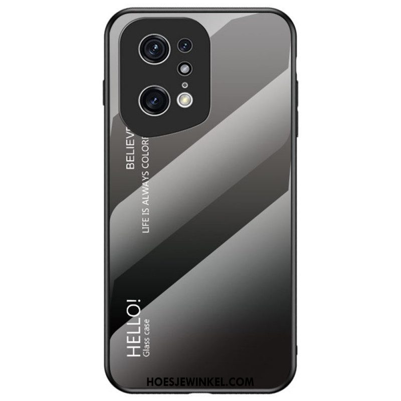 Telefoonhoesje voor Oppo Find X5 Pro Gehard Glas Hallo