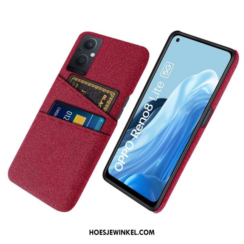 Telefoonhoesje voor Oppo Reno 8 Lite Doek Voor Kaarthouders