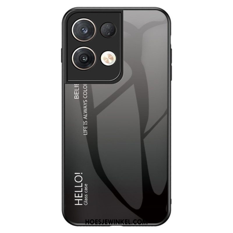 Telefoonhoesje voor Oppo Reno 8 Pro Gehard Glas Hallo