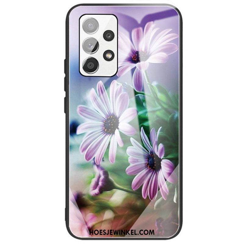 Telefoonhoesje voor Samsung Galaxy A53 5G Bloemen Van Gehard Glas