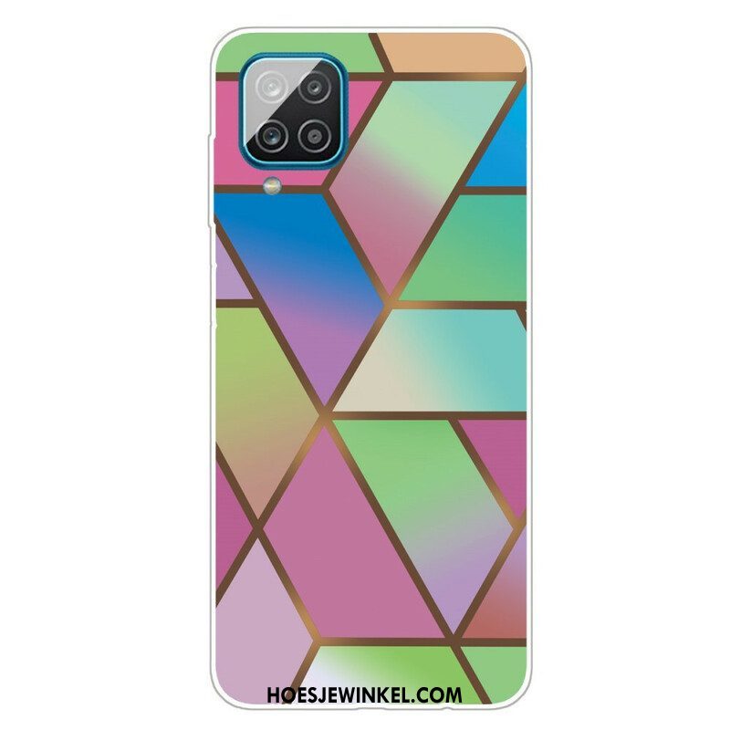 Telefoonhoesje voor Samsung Galaxy M12 / A12 Geometrisch Marmer