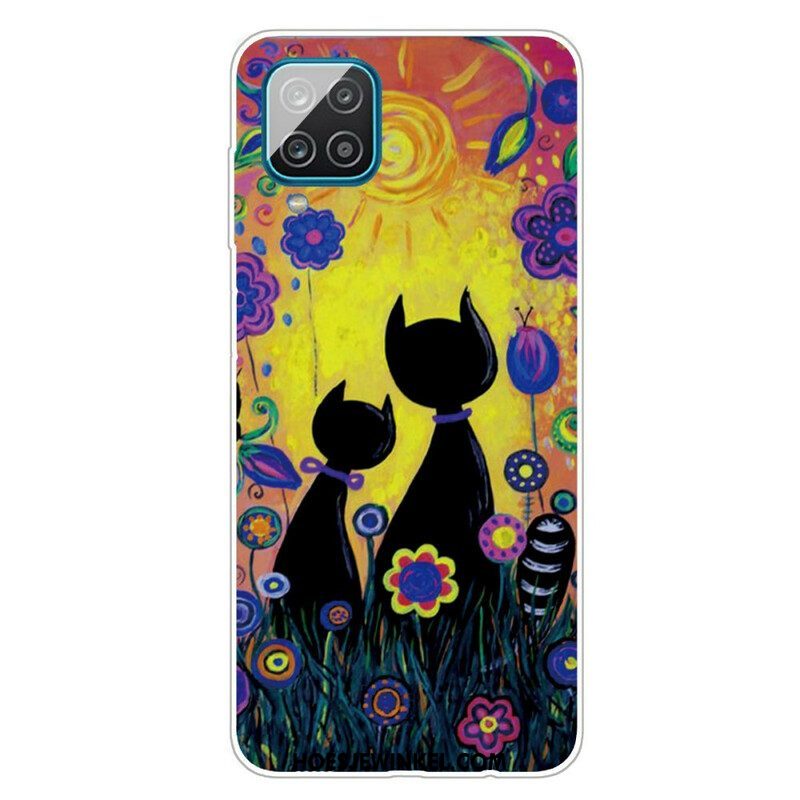 Telefoonhoesje voor Samsung Galaxy M12 / A12 Tekenfilm Kat