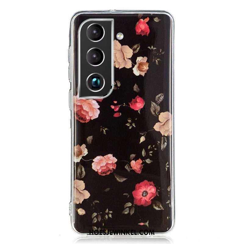 Telefoonhoesje voor Samsung Galaxy S22 5G Fluorescerende Vrijheidsbloemen