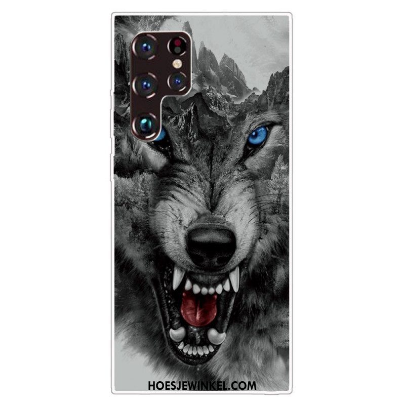 Telefoonhoesje voor Samsung Galaxy S22 Ultra 5G Sublieme Wolf