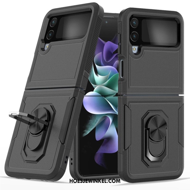 Telefoonhoesje voor Samsung Galaxy Z Flip 4 Folio-hoesje Stijf Met Ringondersteuning