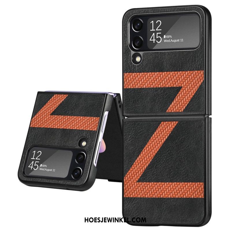 Telefoonhoesje voor Samsung Galaxy Z Flip 4 Folio-hoesje Stijl Leer Z Design