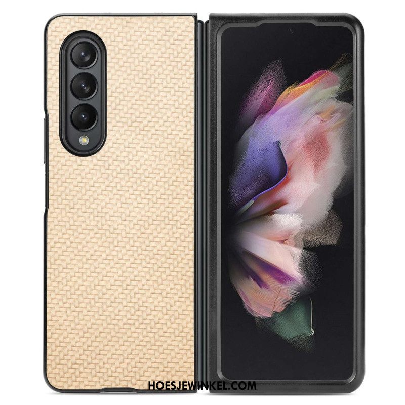 Telefoonhoesje voor Samsung Galaxy Z Fold 4 Koolstofvezel Met Geweven Effect