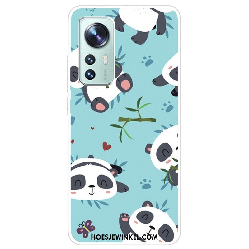 Telefoonhoesje voor Xiaomi 12 Pro Siliconen Stelletje Panda's