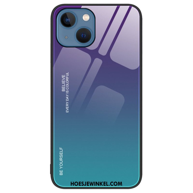 Telefoonhoesje voor iPhone 14 Gehard Glas Wees Jezelf