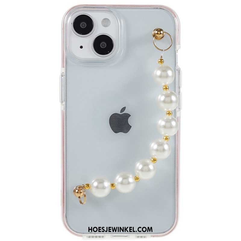 Telefoonhoesje voor iPhone 14 Plus Siliconen Armband Kralen