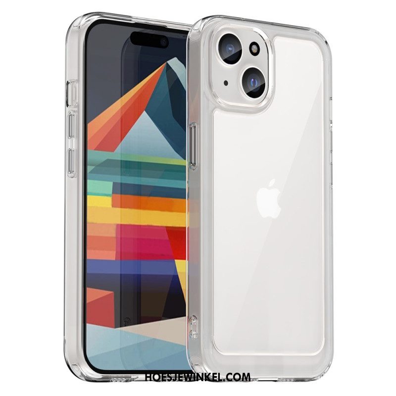 Telefoonhoesje voor iPhone 15 Plus Acryl Achterkant En Siliconen Randen