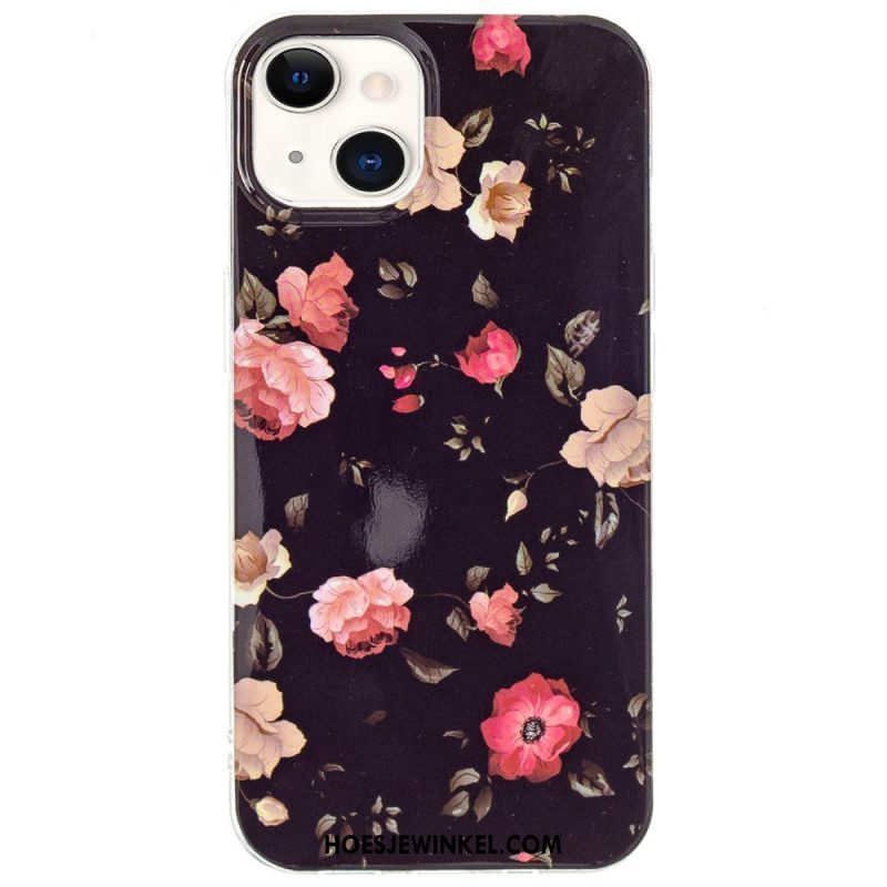 Telefoonhoesje voor iPhone 15 Plus Fluorescerende Bloemen