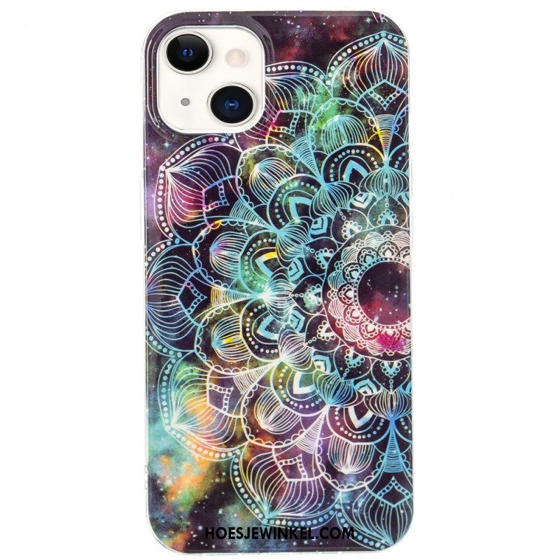 Telefoonhoesje voor iPhone 15 Plus Fluorescerende Mandala