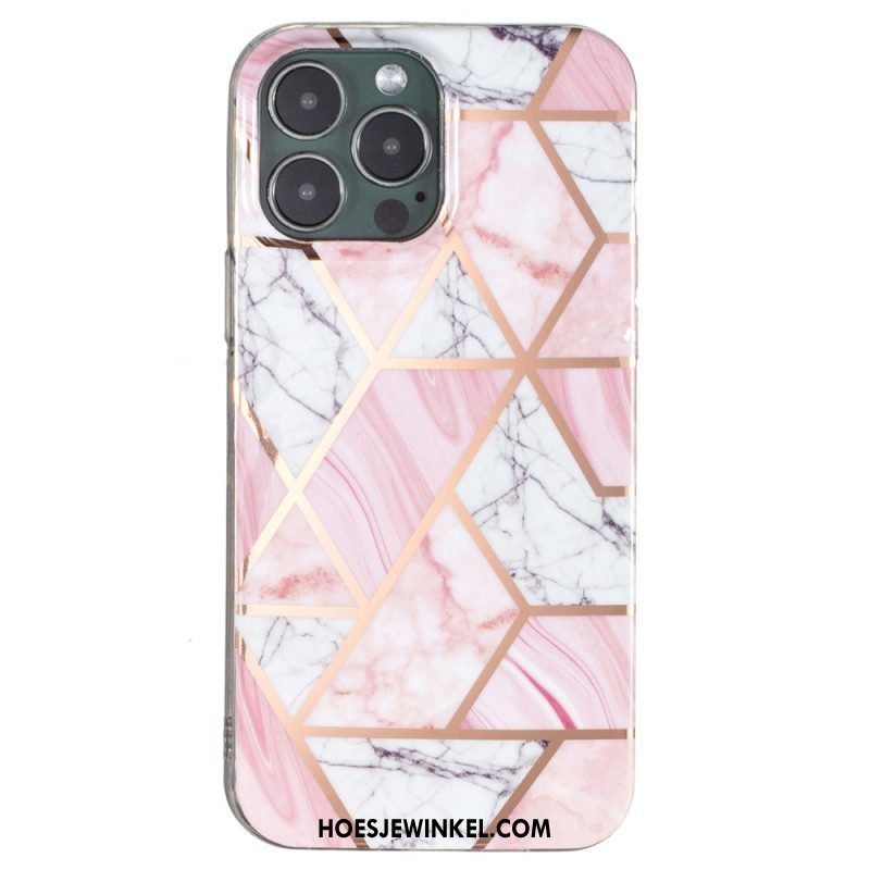 Telefoonhoesje voor iPhone 15 Pro Geometrisch Marmer