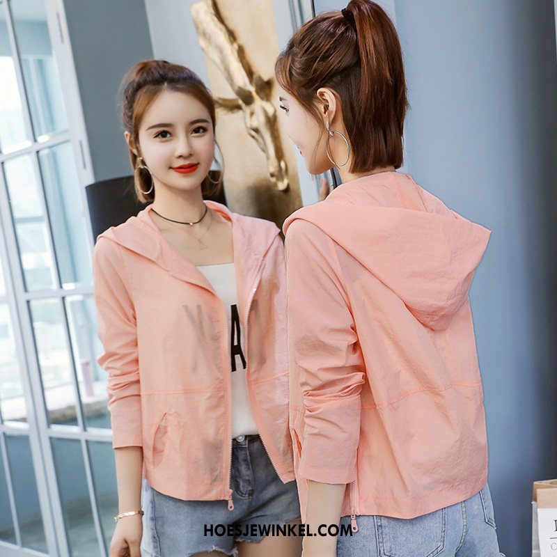 Uv Kleding Dames Effen Kleur Dun Korte, Uv Kleding 2018 Vrouwen Orange Weiß