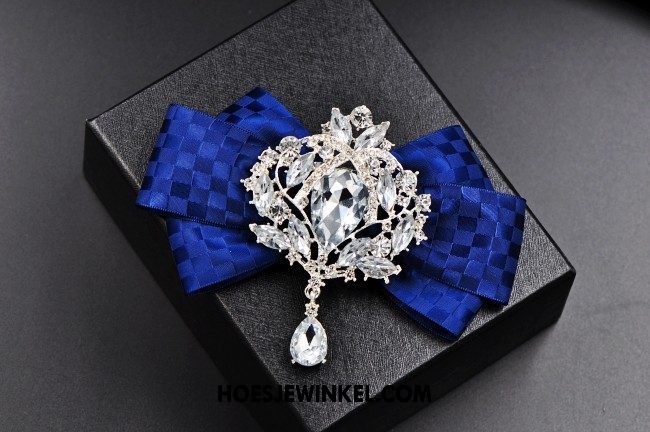 Vlinderdassen Heren High End Vlinderdas Brits, Vlinderdassen Bloemen Vrouwen Blau