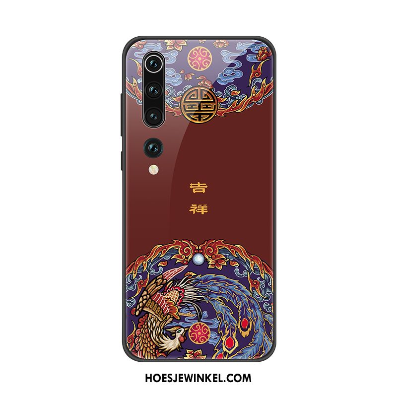 Xiaomi Mi 10 Hoesje Chinese Stijl Mobiele Telefoon Trendy Merk, Xiaomi Mi 10 Hoesje Blauw Bescherming Beige