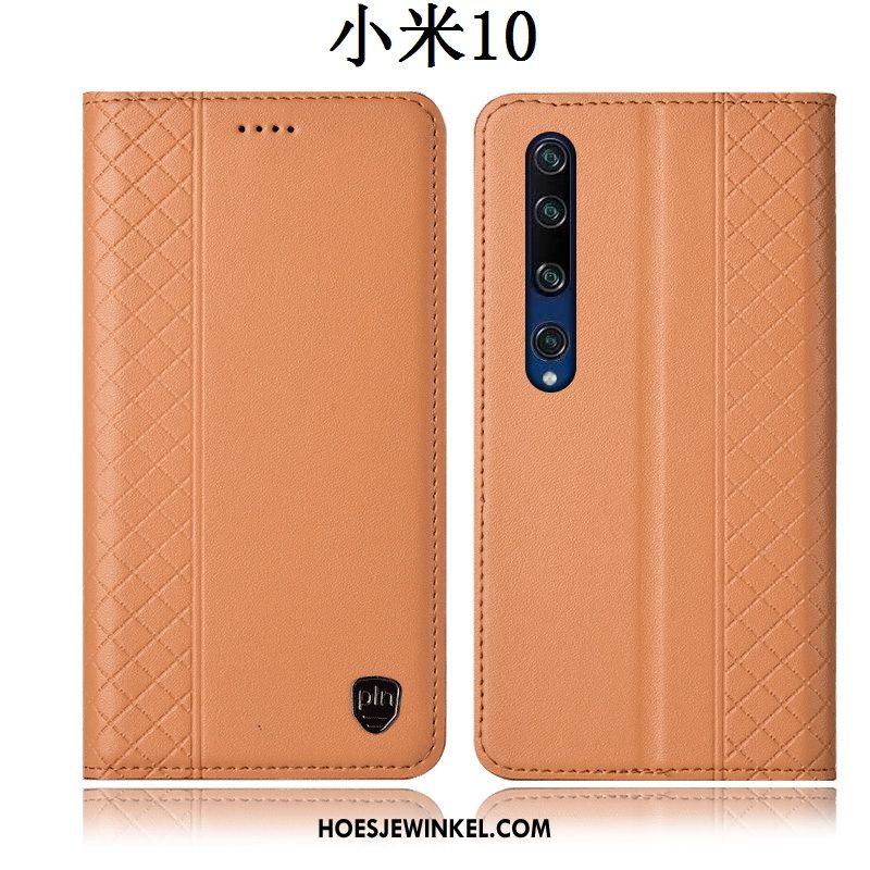 Xiaomi Mi 10 Hoesje Leren Etui All Inclusive Hoes, Xiaomi Mi 10 Hoesje Bescherming Mobiele Telefoon Beige