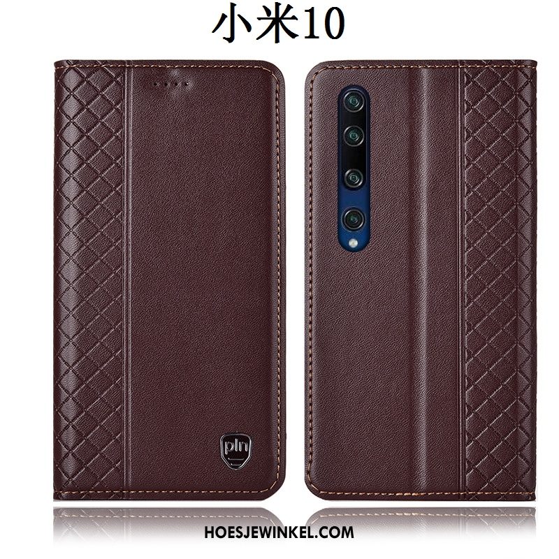 Xiaomi Mi 10 Hoesje Leren Etui All Inclusive Hoes, Xiaomi Mi 10 Hoesje Bescherming Mobiele Telefoon Beige